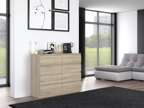 Komoda z szufladami Lilia L8 120 cm Duża Do Salonu Pojemna Dąb Sonoma