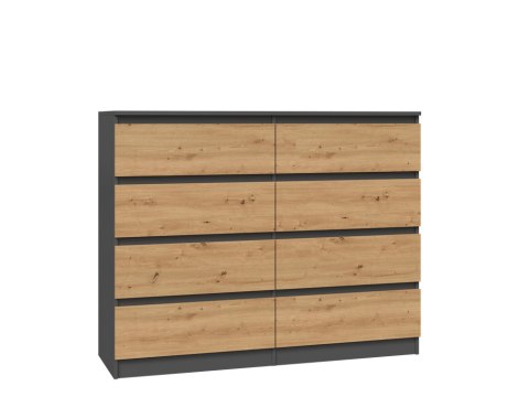 Komoda z szufladami Lilia L8 120 cm Duża Do Salonu Pojemna Antracyt Artisan