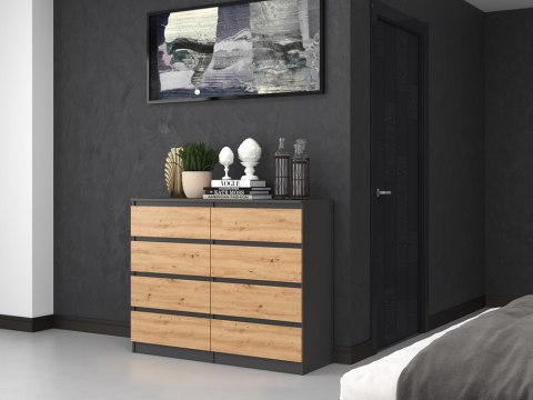 Komoda z szufladami Lilia L8 120 cm Duża Do Salonu Pojemna Antracyt Artisan