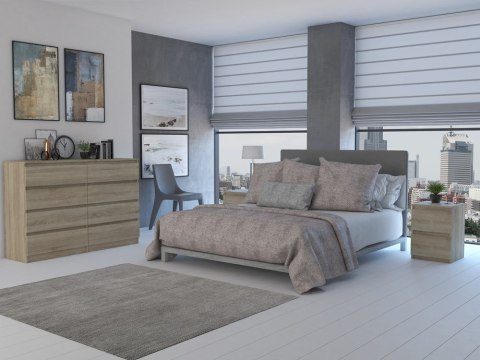 Komoda z szufladami Lilia L8 140 cm Duża Do Salonu Pojemna Dąb Sonoma