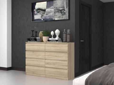 Komoda z szufladami Lilia L8 140 cm Duża Do Salonu Pojemna Dąb Sonoma