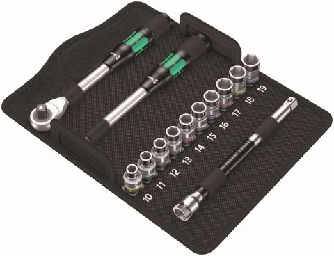 WERA ZESTAW KLUCZY NASADOWYCH Z GRZECHOTKĄ ZYKLOP HYBRID 1/2'' WERA