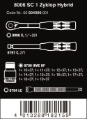 WERA ZESTAW KLUCZY NASADOWYCH Z GRZECHOTKĄ ZYKLOP HYBRID 1/2'' WERA