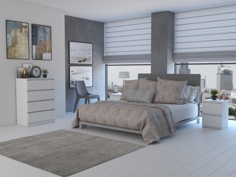 Komoda z szufladami Lilia L4 70 cm Duża Do Salonu Pojemna Biała Mat