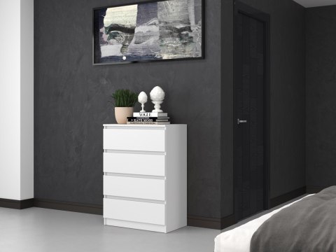 Komoda z szufladami Lilia L4 70 cm Duża Do Salonu Pojemna Biała Mat