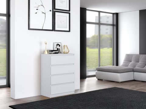 Komoda z szufladami Lilia L4 70 cm Duża Do Salonu Pojemna Biała Mat