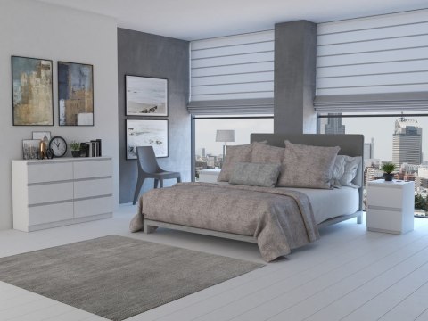 Komoda z szufladami Lilia L6 120 cm Duża Do Salonu Pojemna Biała Mat