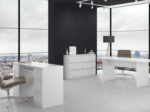 Komoda z szufladami Lilia L6 120 cm Duża Do Salonu Pojemna Biała Mat