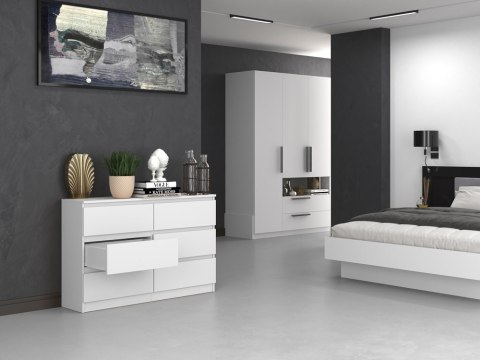 Komoda z szufladami Lilia L6 120 cm Duża Do Salonu Pojemna Biała Mat