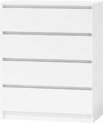 Komoda z szufladami Lilia L4 70 cm Duża Do Salonu Pojemna Biała Mat