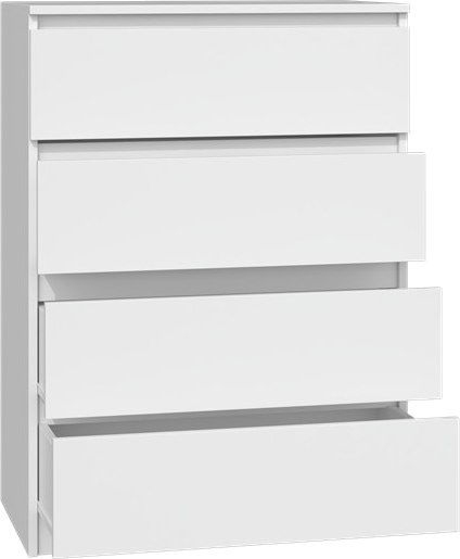 Komoda z szufladami Lilia L4 70 cm Duża Do Salonu Pojemna Biała Mat
