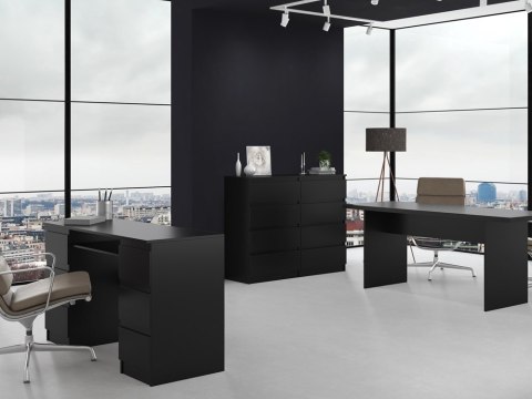 Komoda z szufladami Lilia L8 120 cm Duża Do Salonu Pojemna Czarna Mat