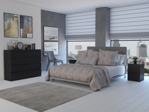 Komoda z szufladami Lilia L8 120 cm Duża Do Salonu Pojemna Czarna Mat