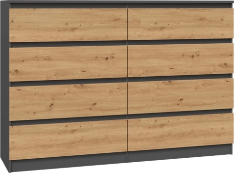 Komoda z szufladami Lilia L8 140 cm Duża Do Salonu Pojemna Antracyt Artisan