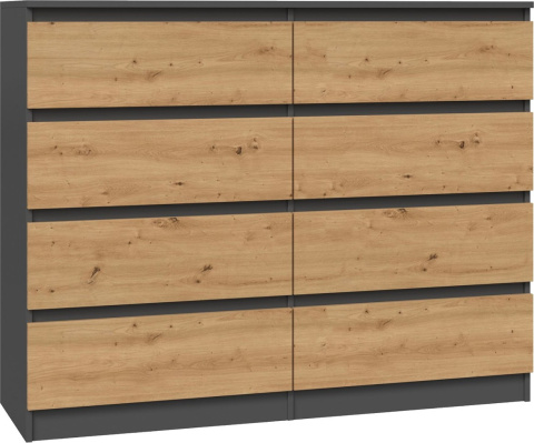 Komoda z szufladami Lilia L8 120 cm Duża Do Salonu Pojemna Antracyt Artisan