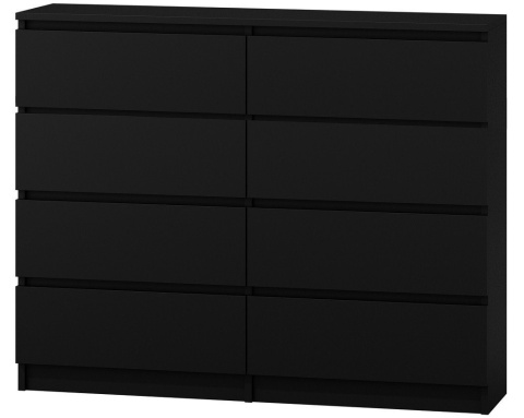 Komoda z szufladami Lilia L8 120 cm Duża Do Salonu Pojemna Czarna Mat