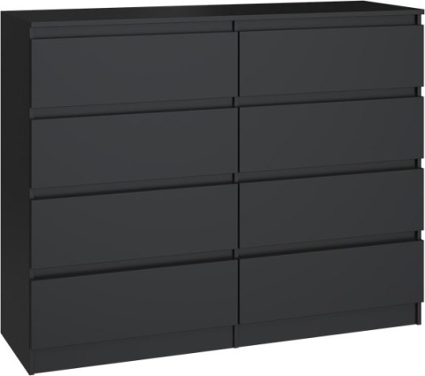 Komoda z szufladami Lilia L8 120 cm Duża Do Salonu Pojemna Czarna Mat