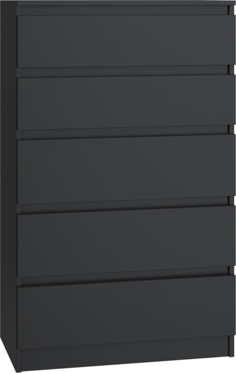 Komoda z 5 Szufladami Duża Do Salonu 70x109x40 cm Czarna Lilia L5 Pojemna