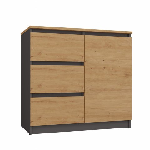 Komoda Szafka z Szufladami Antracyt Artisan B do Salonu 80x75x40 Lilia 1D3S