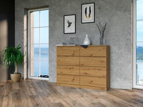 Komoda z szufladami Lilia L8 120 cm Duża Do Salonu Pojemna Dąb Artisan