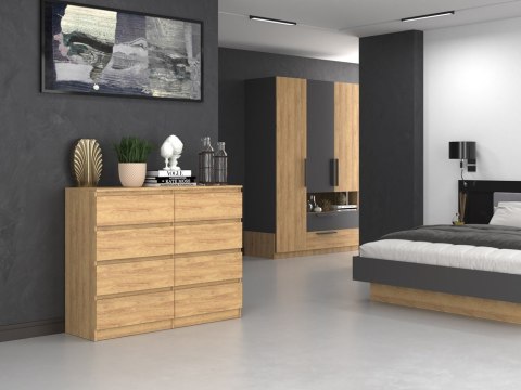 Komoda z szufladami Lilia L8 120 cm Duża Do Salonu Pojemna Dąb Artisan