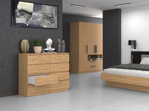 Komoda z szufladami Lilia L8 120 cm Duża Do Salonu Pojemna Dąb Artisan