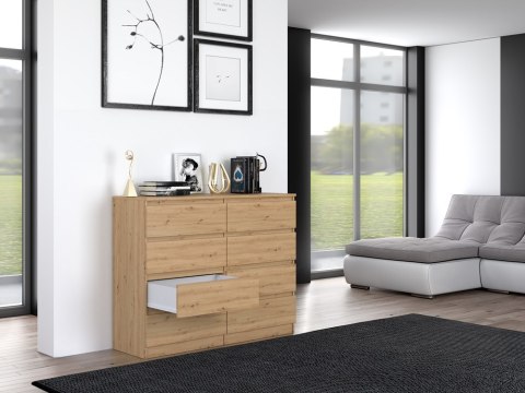 Komoda z szufladami Lilia L8 120 cm Duża Do Salonu Pojemna Dąb Artisan
