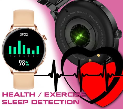 SMARTWATCH DAMSKI Rubicon RNCE81 - WYKONYWANIE POŁĄCZEŃ, PULSOKSYMETR (sr045c)