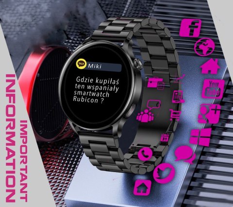SMARTWATCH DAMSKI Rubicon RNCE81 - WYKONYWANIE POŁĄCZEŃ, PULSOKSYMETR (sr045c)