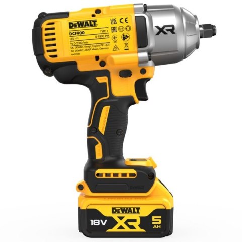 AKUMULATOROWY KLUCZ UDAROWY DEWALT DCF900P2T 1/2'' XR 18V 2*5.0AH TSTAK