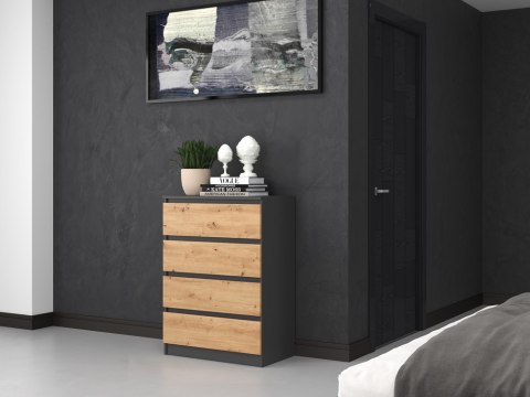 Komoda z szufladami Lilia L4 70 cm Duża Do Salonu Pojemna Antracyt Artisan
