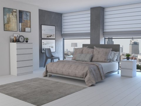 Komoda z 5 Szufladami Duża Do Salonu 70x109x40 cm Biała Lilia L5 Pojemna