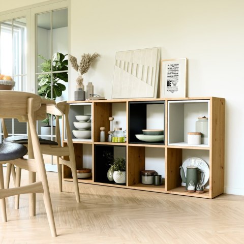 Regał Komorowy LAX 2x4 Otwarty 8 Półek Na Książki Zabawki Dąb Artisan Salon