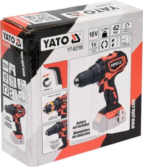 WKRĘTARKA AKUMULATOROWA YATO YT-82795 BEZSZCZOTKOWA 18V
