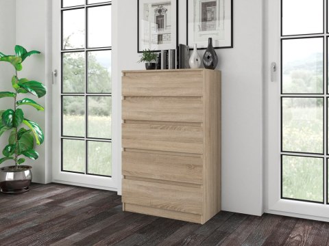 Komoda z 5 Szufladami Duża Do Salonu 70x109x40 cm Sonoma Lilia L5 Pojemna