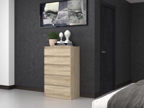 Komoda z 5 Szufladami Duża Do Salonu 70x109x40 cm Sonoma Lilia L5 Pojemna