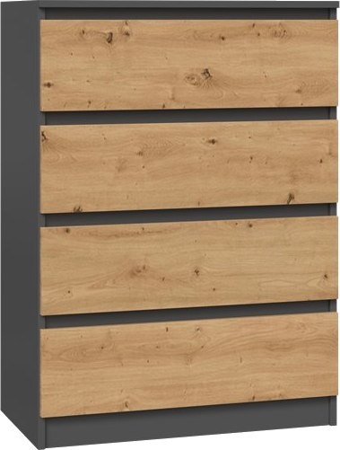 Komoda z szufladami Lilia L4 70 cm Duża Do Salonu Pojemna Antracyt Artisan