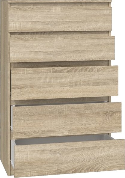 Komoda z 5 Szufladami Duża Do Salonu 70x109x40 cm Sonoma Lilia L5 Pojemna