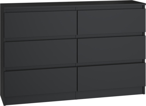 Komoda z szufladami Lilia L6 120 cm Duża Do Salonu Pojemna Czarna Mat