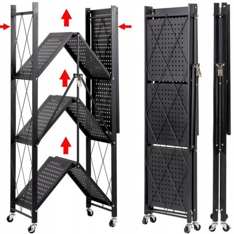 Regał Magazynowy Metalowy Składany Do Spiżarni Piwnicy 4 Półki 72x34x127