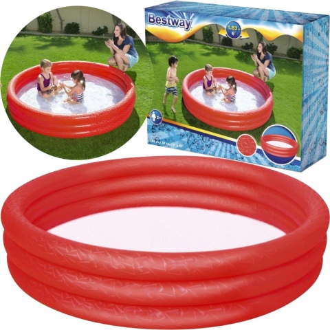 Bestway Basen dmuchany Czerwony 1.83m x 33cm