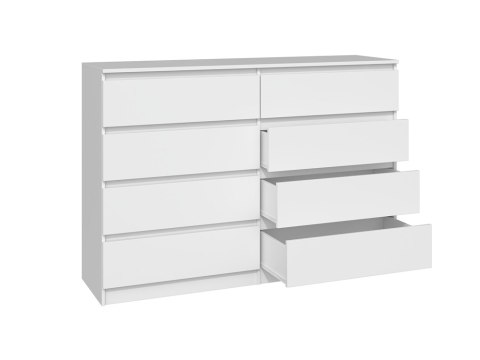 Komoda z szufladami Lilia L8 140 cm Duża Do Salonu Pojemna Biała Mat