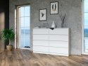 Komoda z szufladami Lilia L8 140 cm Duża Do Salonu Pojemna Biała Mat