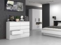 Komoda z szufladami Lilia L8 140 cm Duża Do Salonu Pojemna Biała Mat