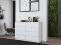 Komoda z szufladami Lilia L8 140 cm Duża Do Salonu Pojemna Biała Mat