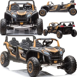 AUTO NA AKUMULATOR MP3 SKÓRA EVA BUGGY 4X150W 24V DO 120KG ZŁOTY