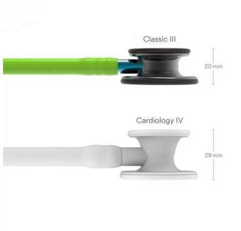 Stetoskop Littmann Classic III 5875 Stetoskop internistyczny Smoke, przewód limonkowy, lira smoke trzonek niebieski