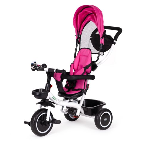 ROWER TRÓJKOŁOWY WÓZEK OBRACANE SIEDZISKO PINK ECOTOYS