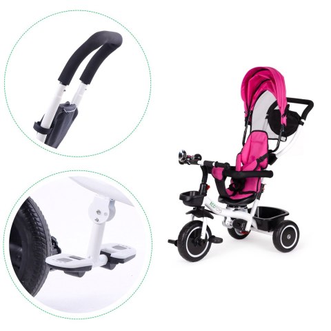ROWER TRÓJKOŁOWY WÓZEK OBRACANE SIEDZISKO PINK ECOTOYS