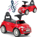 JEŹDZIK AUTO DLA DZIECI FIAT 500 DŹWIĘKI SCHOWEK CZERWONY